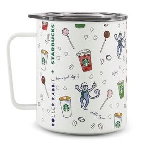 2025 Starbucks X Roller Rabbit 12oz Stainless Steel Mug Tumbler Holiday